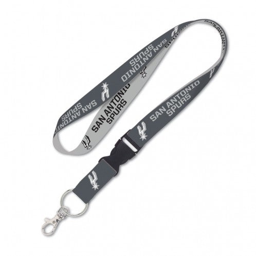 Wincraft San Antonio Spurs NBA Authentic Lanyard Two Tone with Detachable Buckle Gray Light Gray