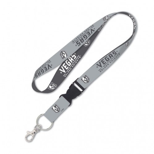 Wincraft Vegas Golden Knights NHL Authentic Lanyard Two Tone with Detachable Buckle Black Gray