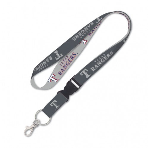 Wincraft Texas Rangers MLB One Size Lanyard with Detachable Buckle Graphite Gray