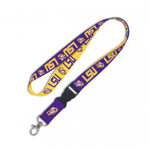 Wincraft Louisiana State University Tigers NCAA Authentic Lanyard Two Tone with Detachable Buckle Purple Yellow