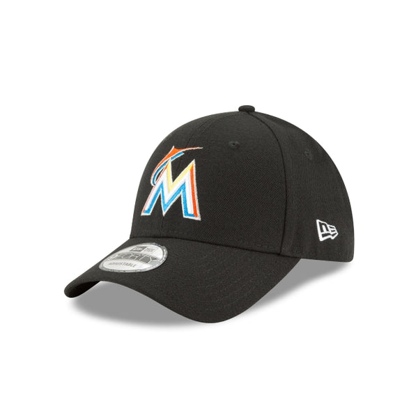 New Era Miami Marlins The League 9FORTY Velcroback Adjustable Black Hat