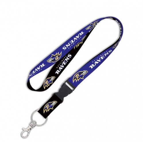 - Wincraft Baltimore Ravens NFL Authentic Lanyard with Detachable Buckle Purple Black