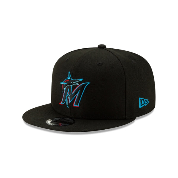 New Era Miami Marlins Kids Team Color Basic 9FIFTY Snapback Adjustable Black Hat