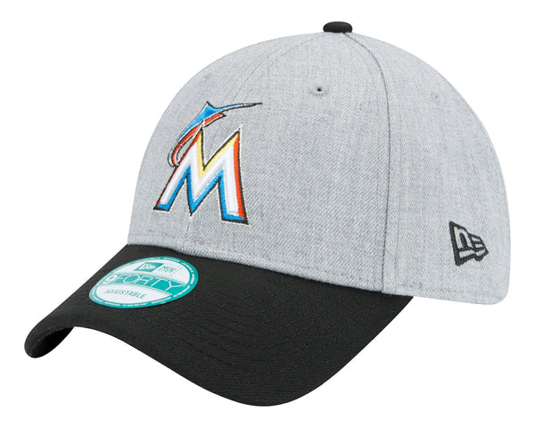 New Era Miami Marlins MLB The League 9FORTY Velcroback Hat Heathered Gray