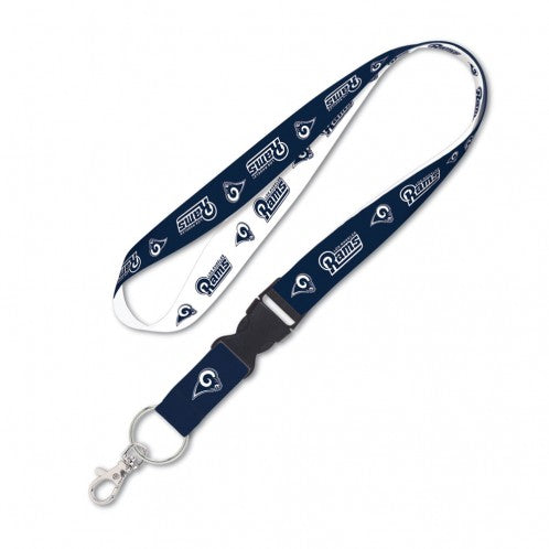 Wincraft Los Angeles Rams NFL Authentic Lanyard with Detachable Buckle Navy Blue White