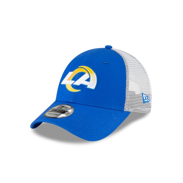 1 New Era Los Angeles Rams NFL Trucker 9FORTY Adjustable Snapback Hat Blue