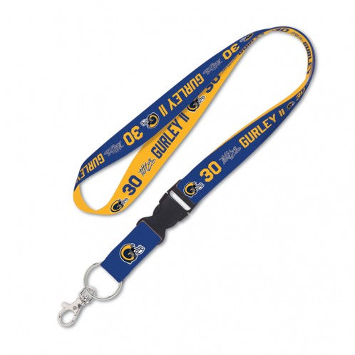 - Wincraft Los Angeles Rams NFL Todd Gurley Authentic Lanyard with Detachable Buckle Blue Yellow