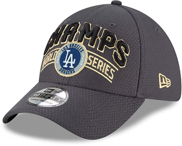 New Era Los Angeles Dodgers 2020 World Series Champions Locker Room 39THIRTY Stretch Fit Gray Hat