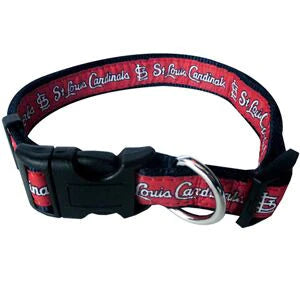 Pets First St. Louis Cardinals Authentic Red Dog Collar Medium