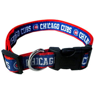 Pets First Chicago Cubs MLB Authentic Blue Dog Collar Small