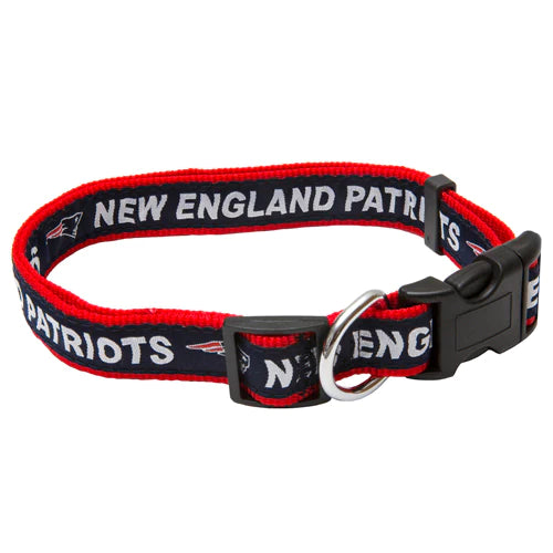 Pets First New England Patriots NFL Authentic Red Dog Collar XL
