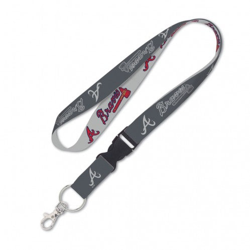 Wincraft Atlanta Braves MLB Authentic Lanyard with Detachable Buckle Charcoal Light Gray