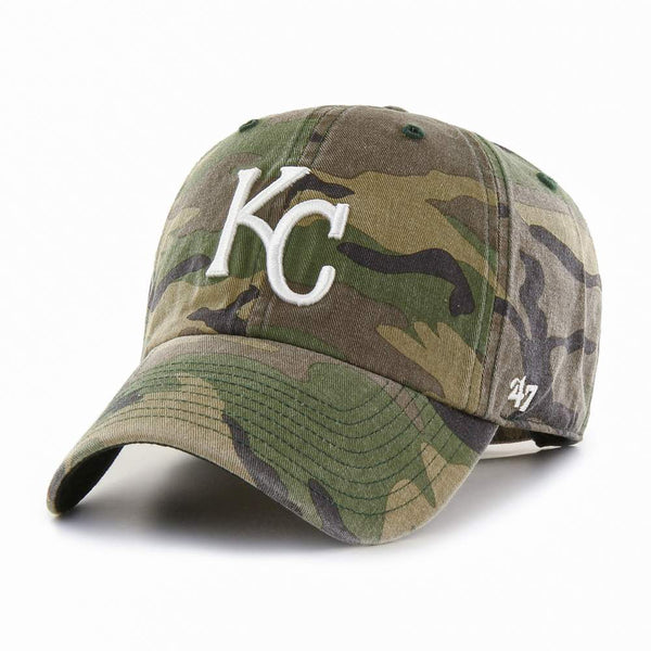 '47 Kansas City Royals Camo Clean Up Green Camo Adjustable Adult Hat