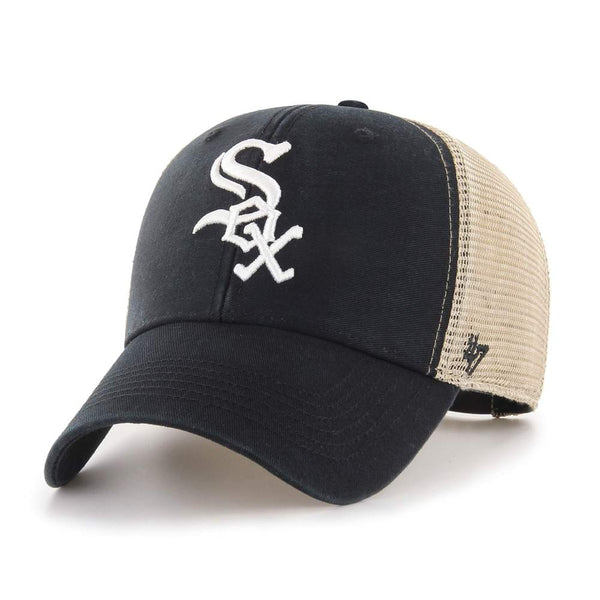 '47 Chicago White Sox Flagship Wash MVP Black Mesh Snapback Adjustable Hat