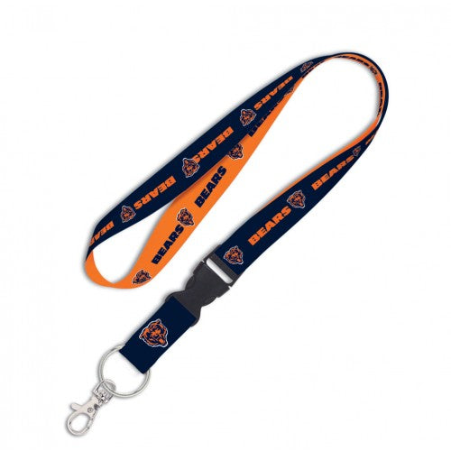 - Wincraft Chicago Bears NFL Authentic Lanyard with Detachable Buckle Navy Blue Orange
