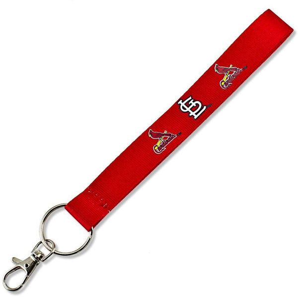 Aminco St Louis Cardinals MLB Authentic Lanyard Wristlet Keystrap Ring Red