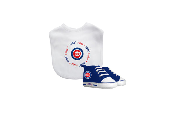 Baby Fanatic Chicago Cubs MLB Authentic Bib and Prewalkers Set White Blue