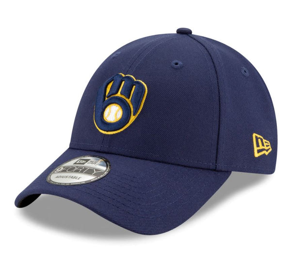 New Era Milwaukee Brewers MLB The League 9FORTY Velcroback YOUTH Hat Navy Blue
