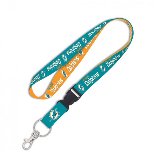 - Wincraft Miami Dolphins NFL Authentic Lanyard with Detachable Buckle Teal Orange
