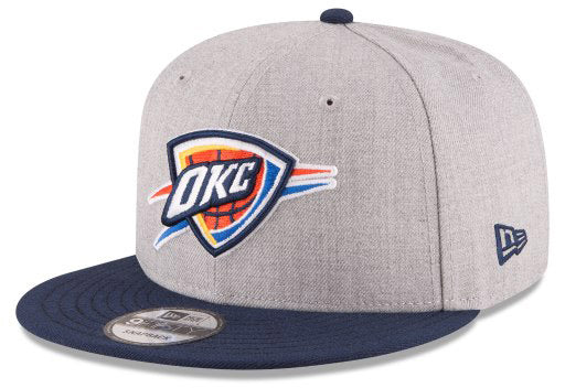 New Era Oklahoma City Thunder NBA 2Tone OTC 9FIFTY Snapback Hat Heather Gray Navy Blue