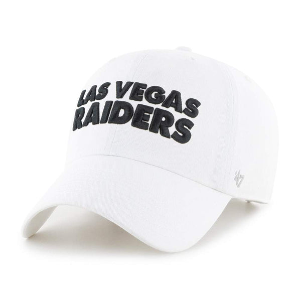 '47 Las Vegas Raiders Script Side Clean Up Adjustable Strapback White Hat