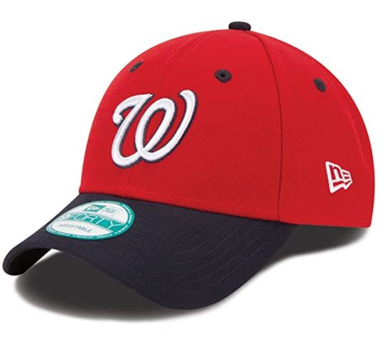 New Era Washington Nationals MLB The League 9FORTY Adjustable Adult Hat Red Dark Navy
