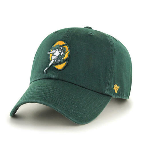 '47 Brand Green Bay Packers NFL Clean Up Throwback Logo Adjustable Adult Hat Green