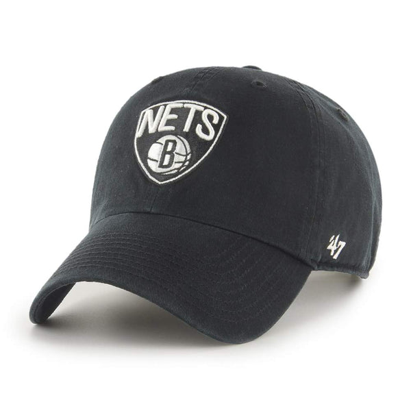 '47 Brooklyn Nets Clean Up Strapback Adjustable Black Hat