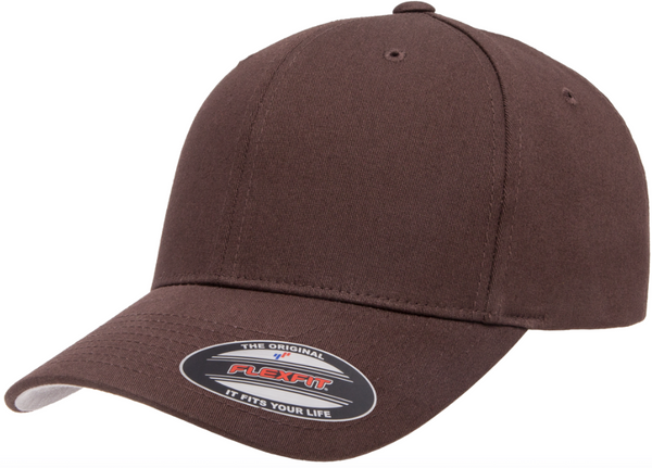 Yupoong V-FlexFit Cotton Twill Cap Blank Adjustable Stretch Fit Hat Brown