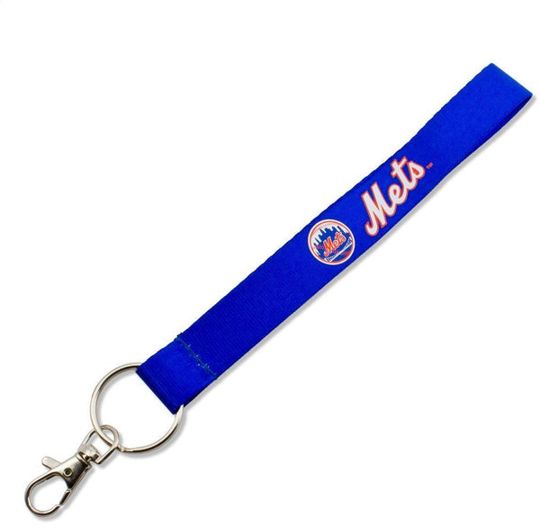 Aminco New York Mets MLB Authentic Lanyard Wristlet Keystrap Ring Blue
