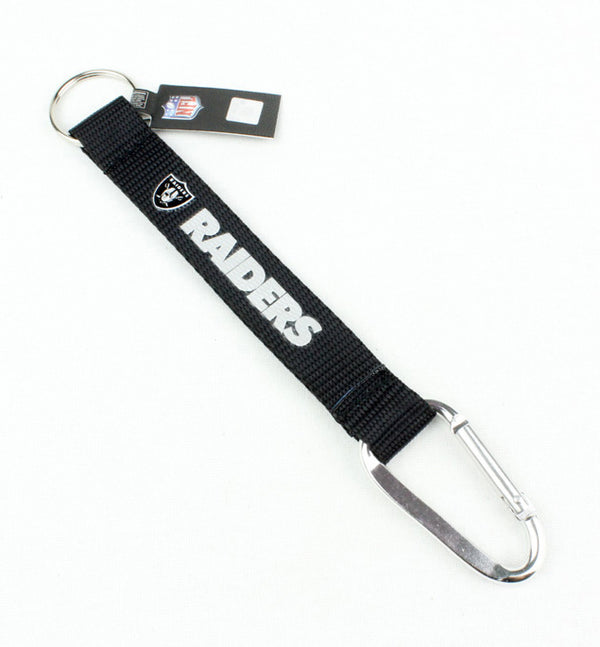 Aminco Oakland Raiders NFL Authentic Carabiner w/ Strap Team Logo Keychain Black