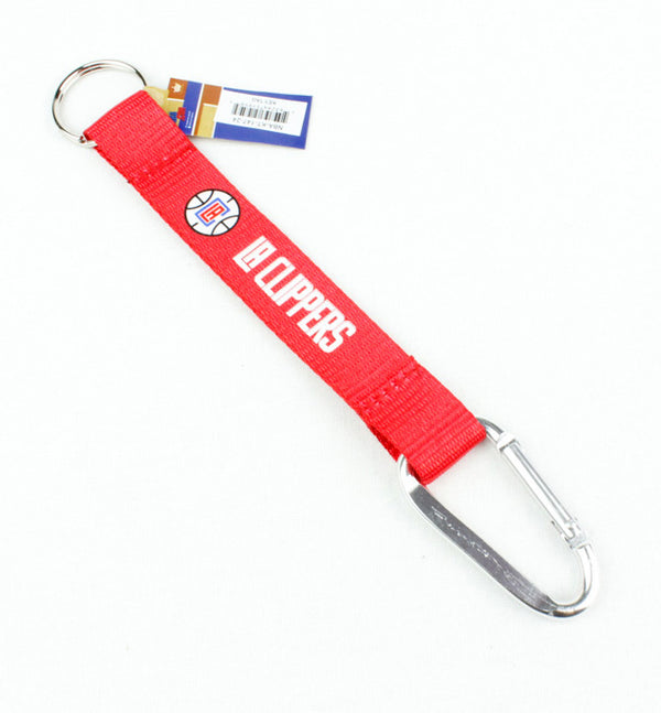 Aminco Los Angeles Clippers NBA Authentic Carabiner w/ Strap Team Logo Keychain Bright Red