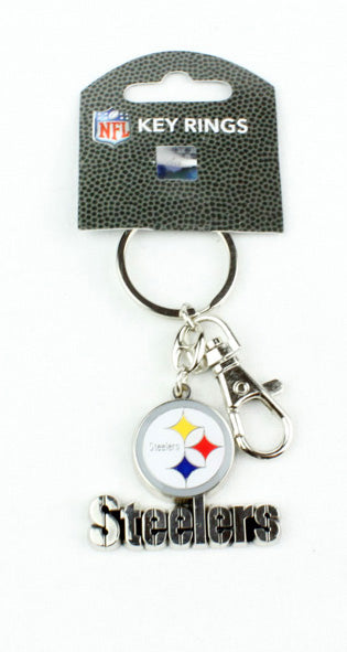 Pittsburgh Steelers NFL Authentic Aminco Heavyweight Metal Team Logo Keychain
