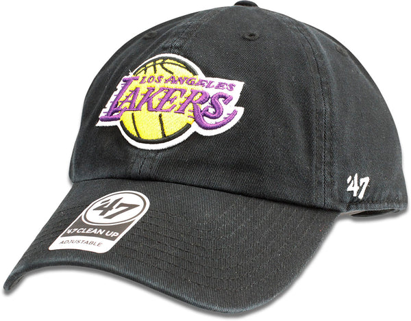 '47 Brand Los Angeles Lakers NBA Clean Up Strapback Hat Black