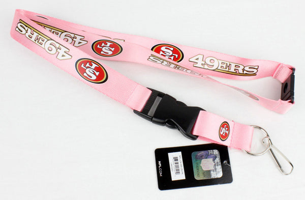 - Aminco San Francisco 49ers NFL Authentic Lanyard Keychain Ring ID Ticket Holder Pink