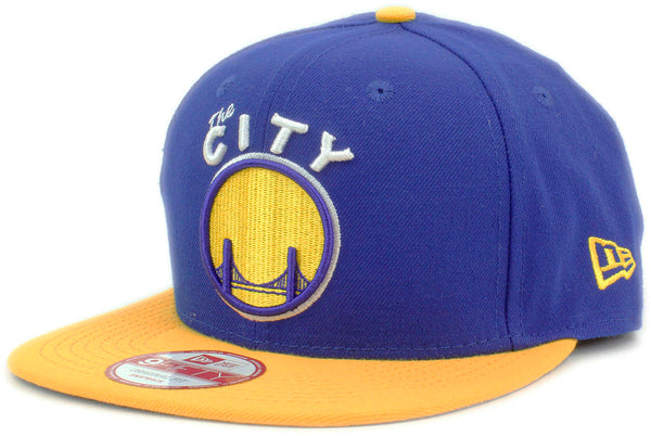 New Era Golden State Warriors NBA 2 Tone HWC Basic 9FIFTY Snapback Hat Blue Yellow