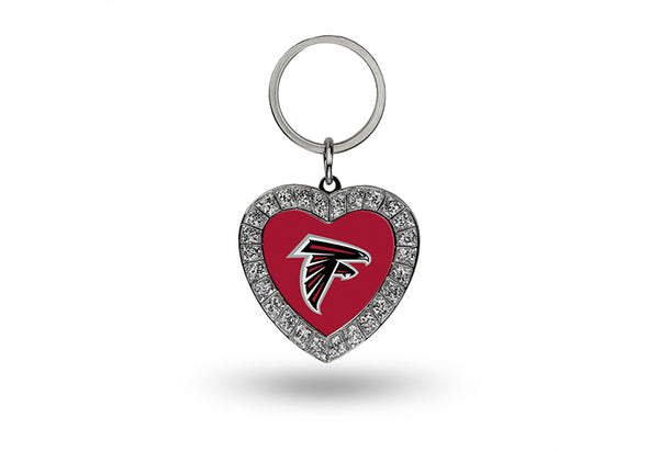 Rico Atlanta Falcons NFL Rhinestone Heart Metal Team Logo Keychain Red