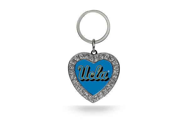 Rico UCLA Bruins NCAA Rhinestone Heart Metal Team Logo Keychain Light Blue