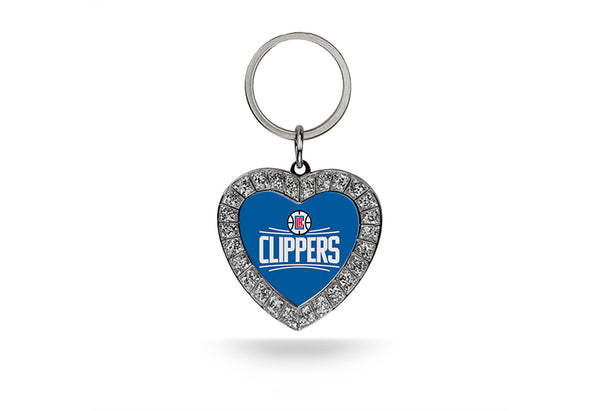 Rico Los Angeles Clippers NBA Rhinestone Heart Metal Team Logo Keychain Blue