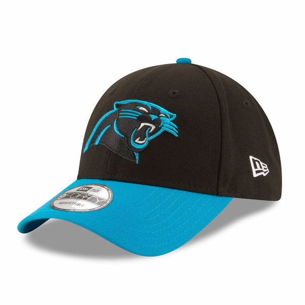 New Era Carolina Panthers NFL The League 9FORTY Velcroback Hat Balck Light Blue