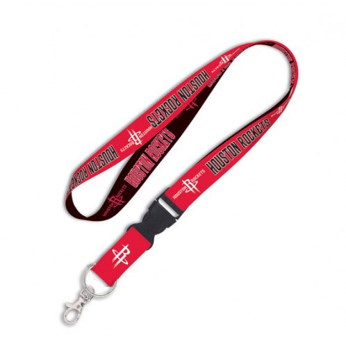 Wincraft Houston Rockets NBA Authentic Lanyard Two Tone with Detachable Buckle Black Red