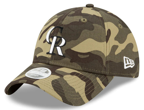 New Era Colorado Rockies Armed Forces Day Collection Women's 9TWENTY Strapback Camo Hat