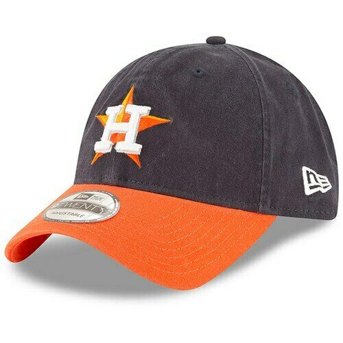 New Era Houston Astros MLB Core Classic 9TWENTY Adjustable Adult Hat Navy Blue Orange