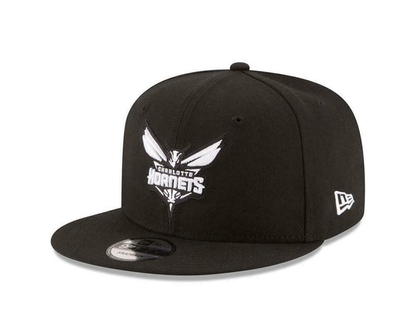 New Era Charlotte Hornets NBA Basic OSFA 9FIFTY Snapback Hat Black White Logo