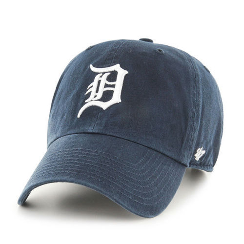 '47 Brand Detroit Tigers MLB Clean Up Strapback Hat Navy Blue