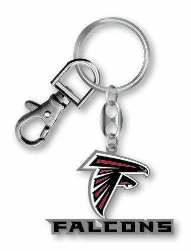 Aminco Atlanta Falcons Authentic NFL Heavyweight Metal Team Logo Keychain Black Red