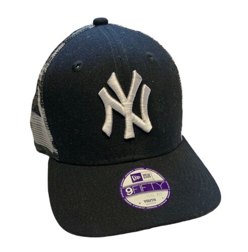 New Era New York Yankees 9Fifty Youth Adjustable Camo Mesh Snapback Navy Hat