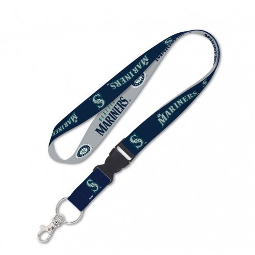 Wincraft Seattle Mariners MLB Authentic Lanyard with Detachable Buckle Gray Navy Blue