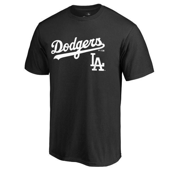 Majestic Los Angeles Dodgers MLB Authentic Team Lockup Men's Short-Sleeve Shirt Black