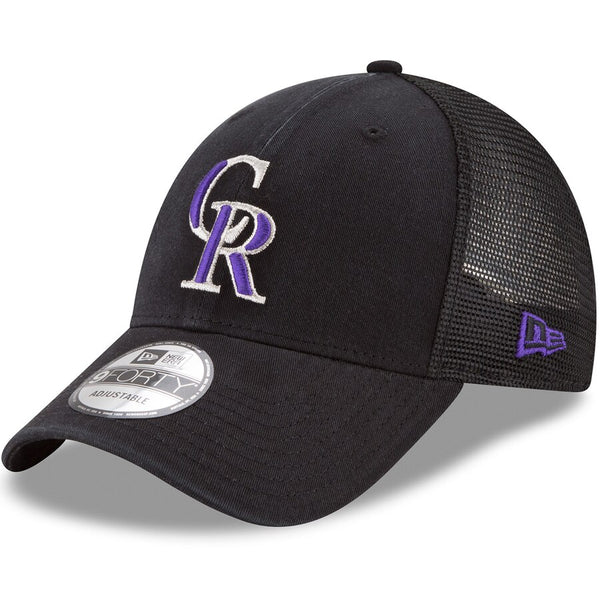 1 New Era Colorado Rockies MLB Trucker Mesh 9FORTY Snapback Hat Black